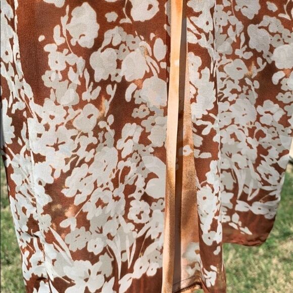 Ombre Floral Neutral Tone A Line Skirt Size 4 A16 - Picture 8 of 8